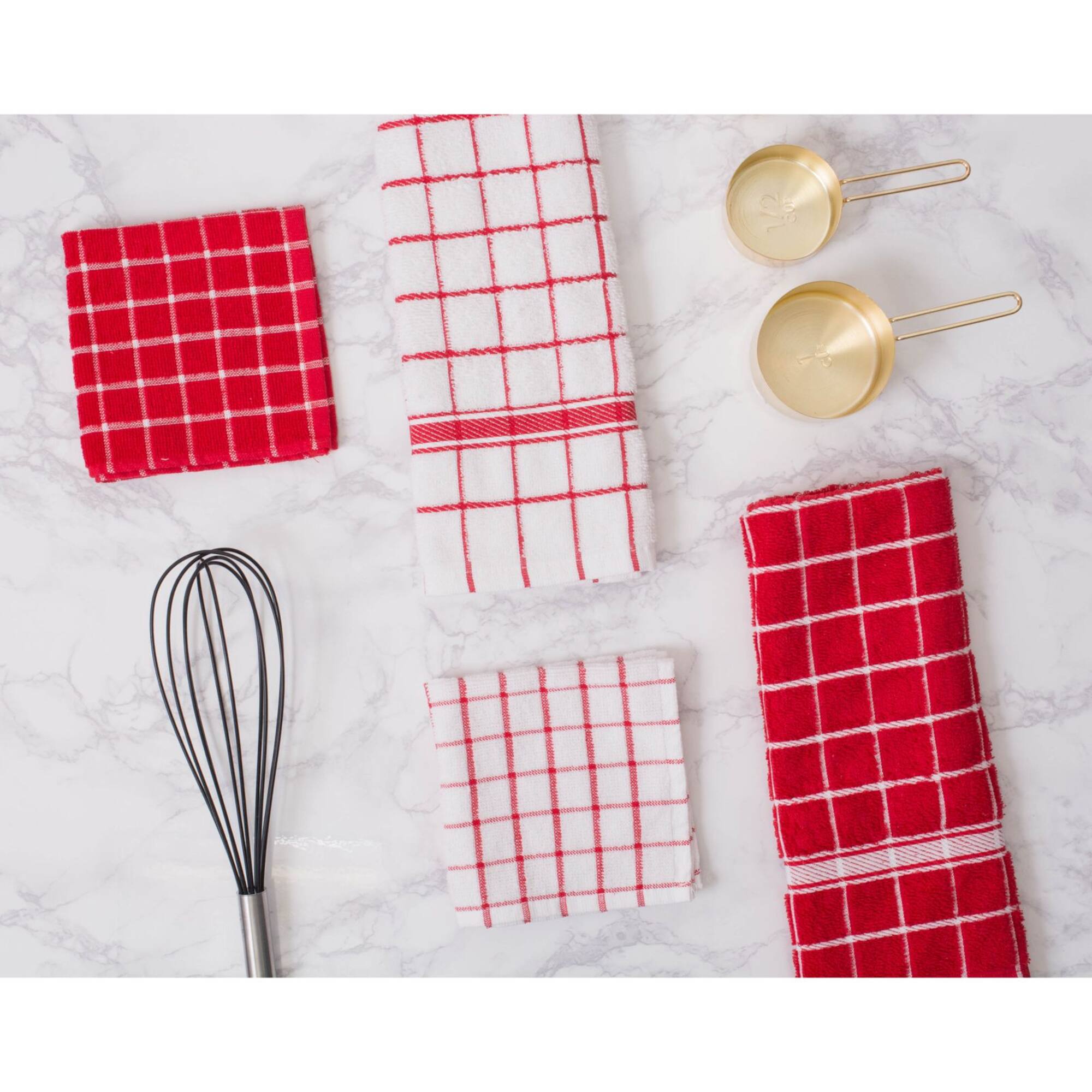 DII® Red Windowpane Terry Dishtowel